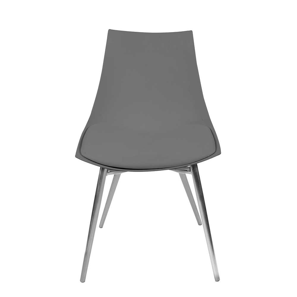 Moderne Stühle
 Moderne Stühle in Grau & Chrom PP & Kunstleder & Metall