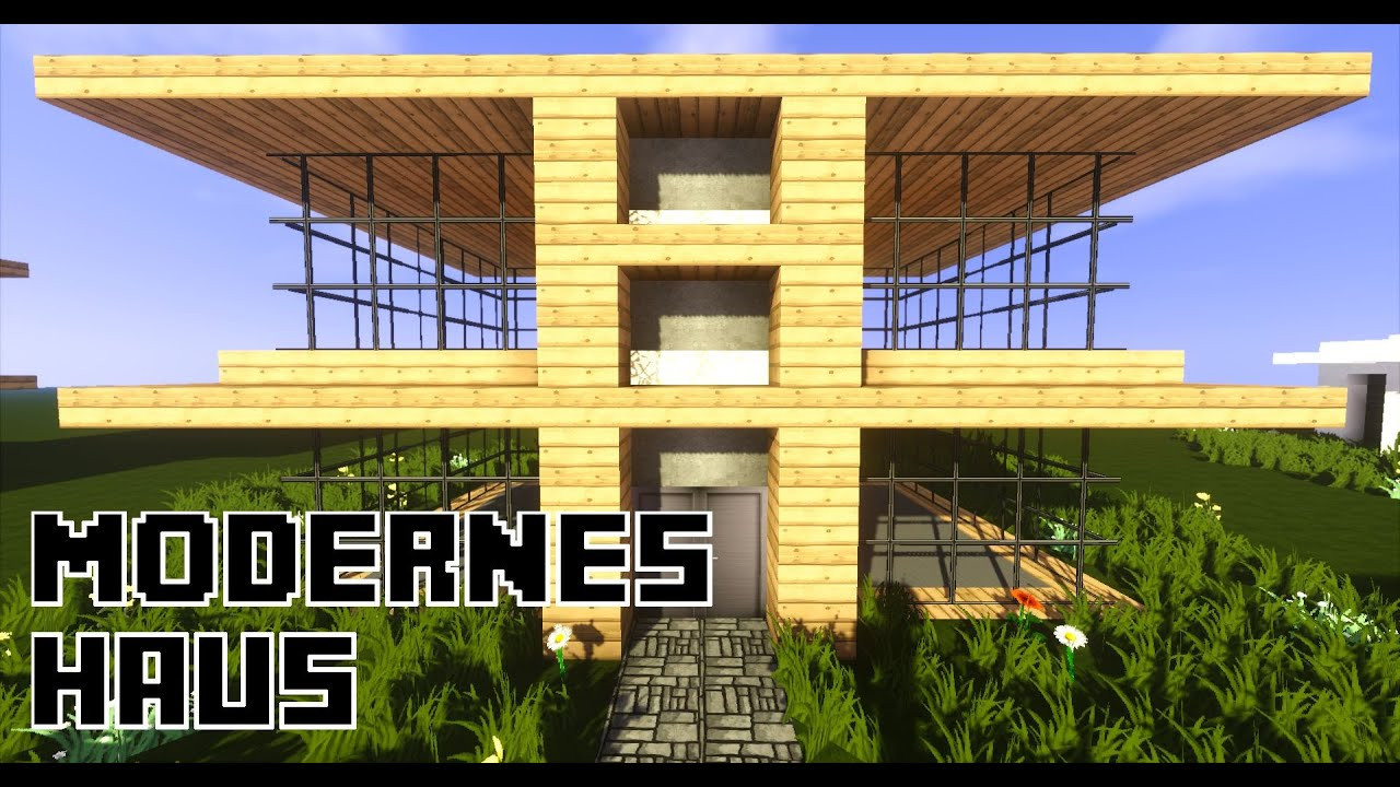 Modernes Haus
 Minecraft modernes Haus aus Holz bauen 16x11 Tutorial