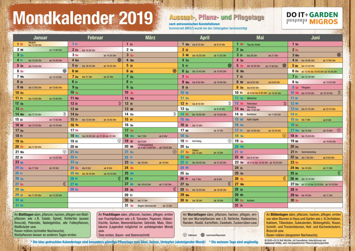 Mondkalender Garten
 Doit Mondkalender 2019 DE by Migros Issuu