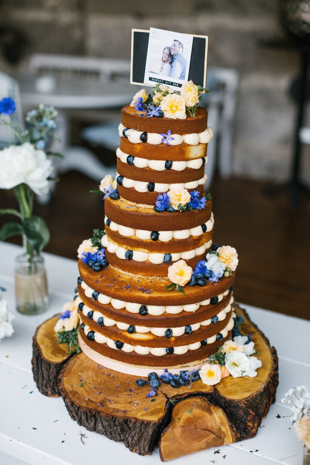 Naked Cake Hochzeit
 cake essbare blüten hochzeit