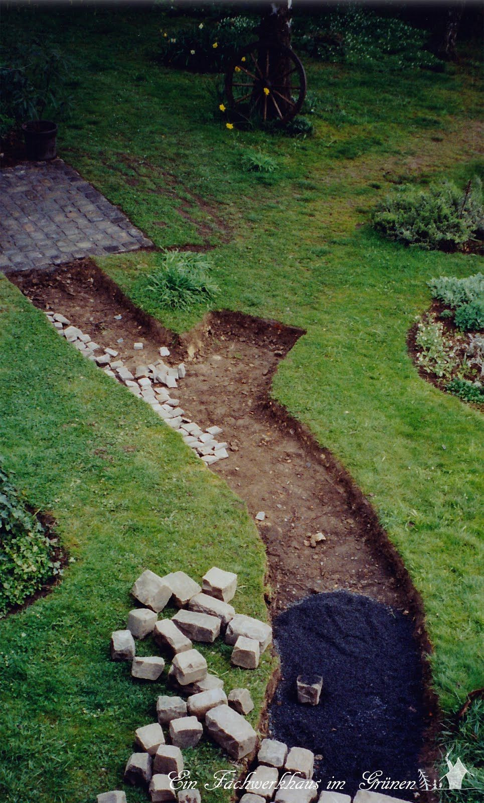 Natursteine Garten
 Gartenweg Natursteine Grosspflaster