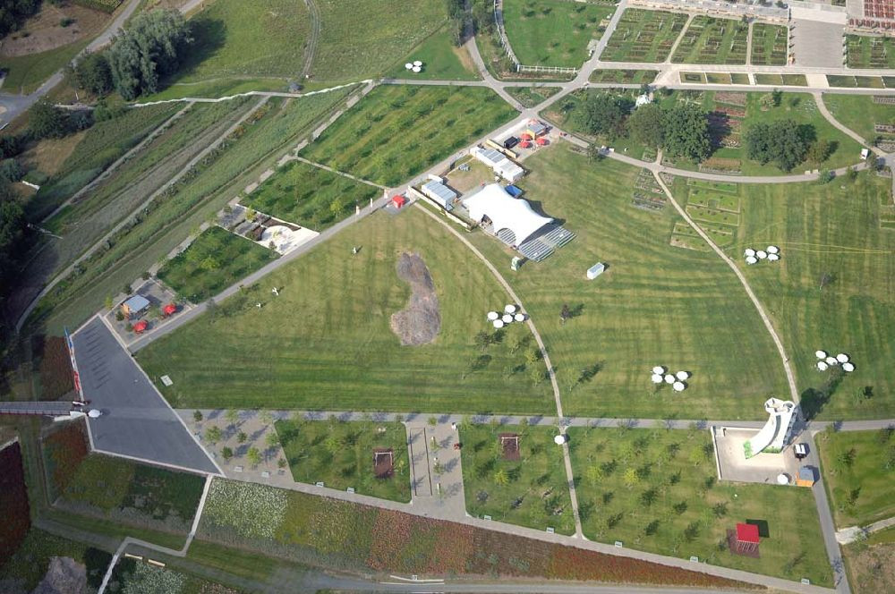 Neue Landschaft Ronneburg
 Ronneburg aus der Vogelperspektive BUGA Gelände Neue