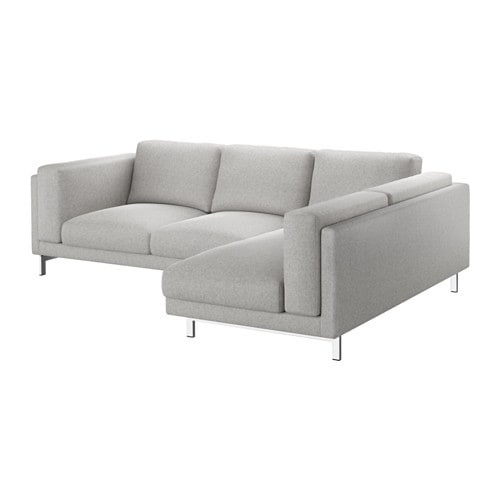 Nockeby Sofa
 NOCKEBY Sofa with chaise chrome plated IKEA