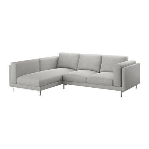 Nockeby Sofa
 NOCKEBY Sofa with chaise chrome plated IKEA