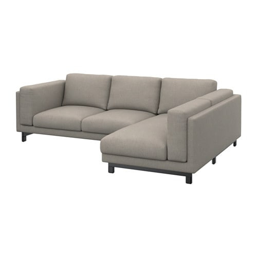 Nockeby Sofa
 NOCKEBY Sofa with chaise right Tenö light gray with