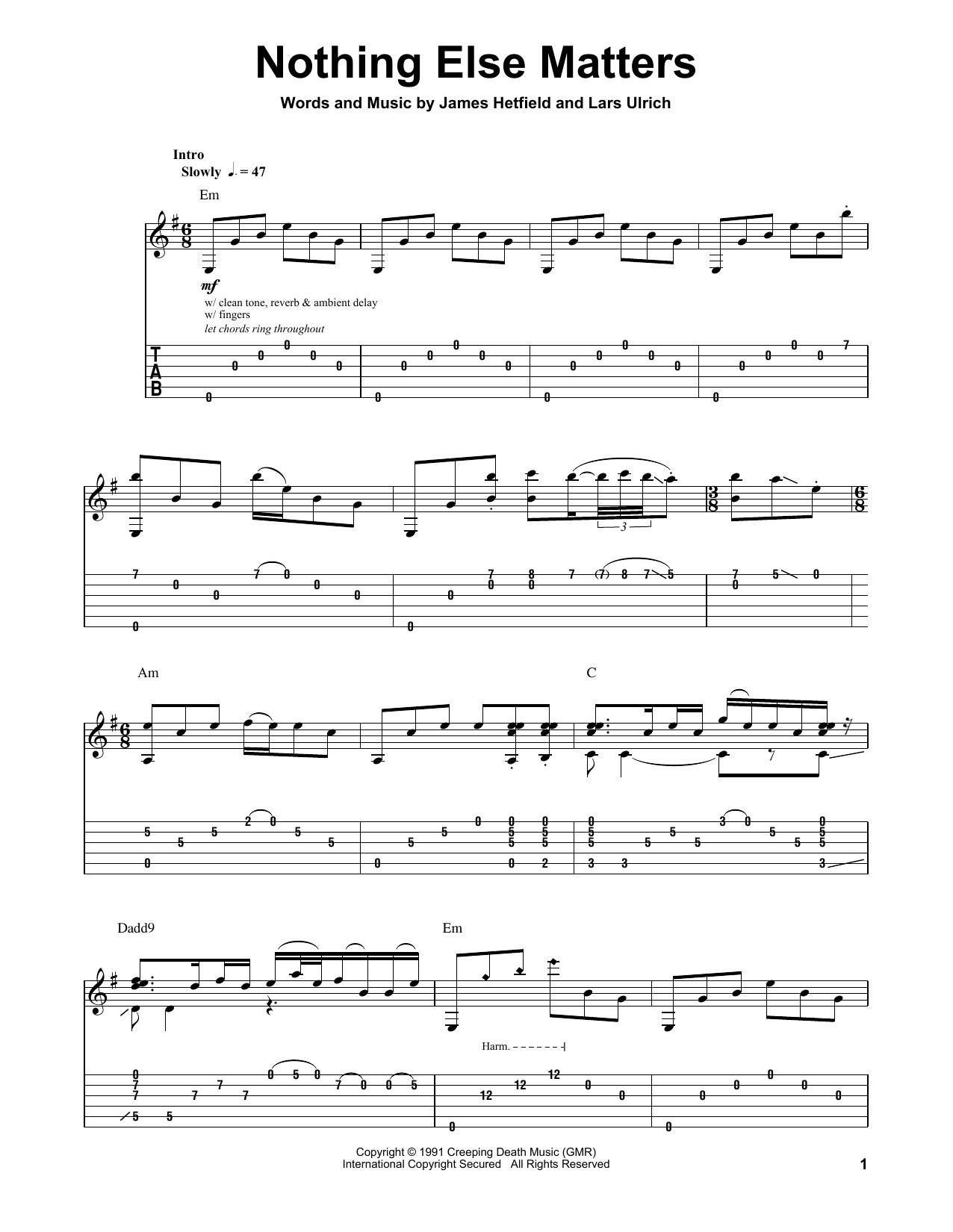 Nothing Else Matters Guitar
 Nothing Else Matters by Metallica Guitar Tab Play Along