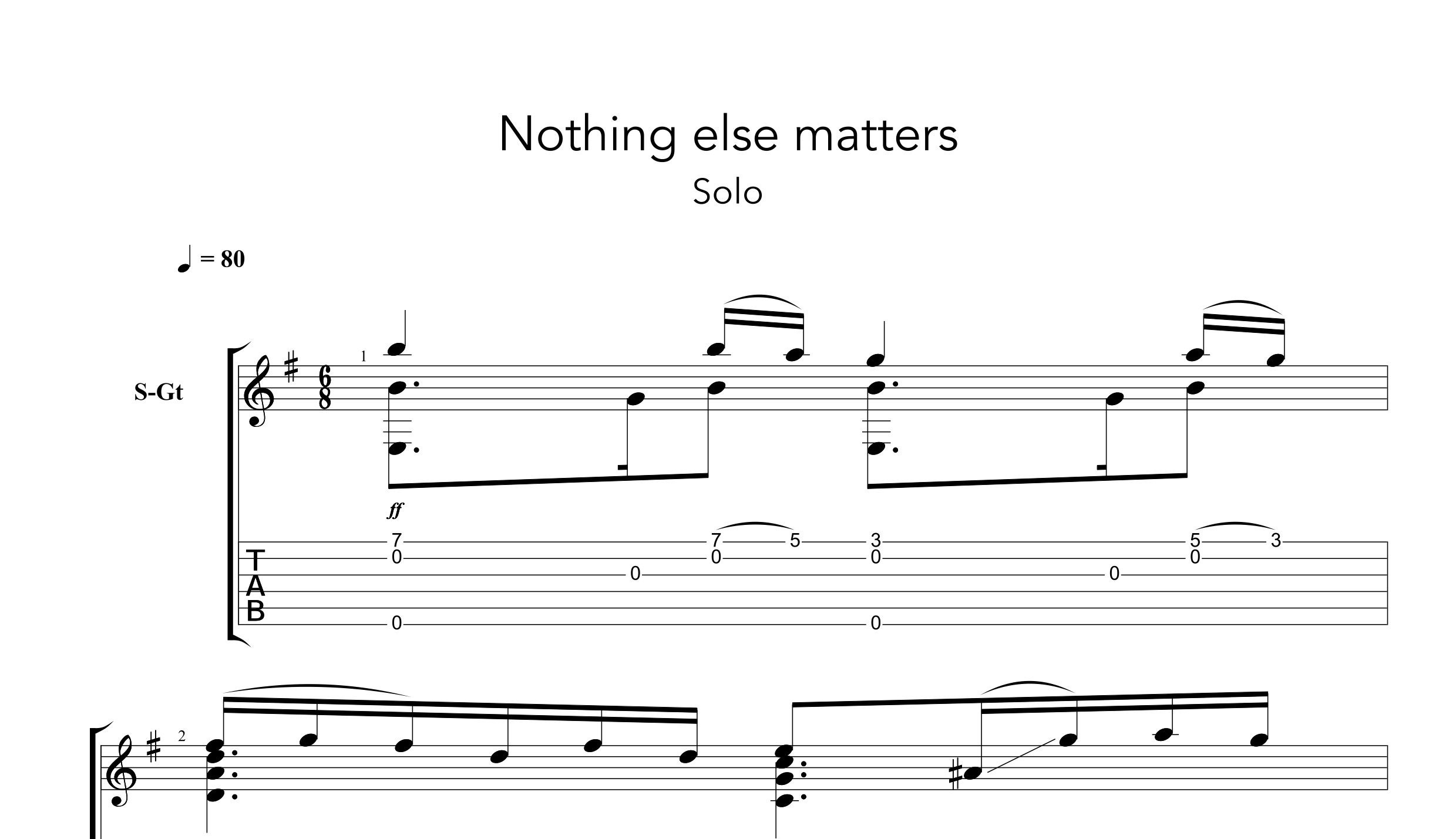 Nothing Else Matters Solo Tab
 Nothing else matters SOLO Fingerstyle