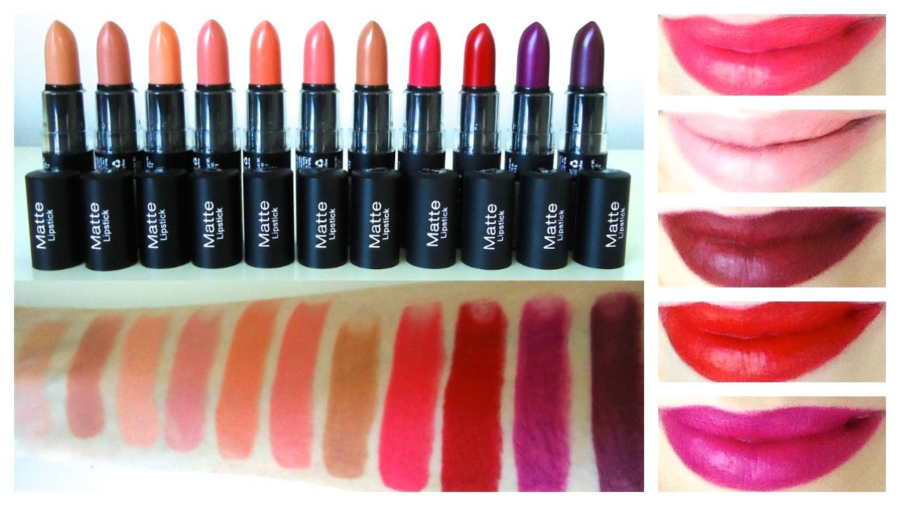 Nyx Matte Lipstick
 NYX Matte Lipstick Lip Swatches ALL New Shades 2014