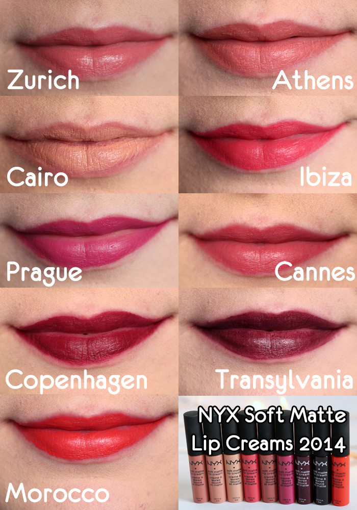 Nyx Soft Matte Lip Cream Swatches
 NEW NYX Soft Matte Lip Cream Shades for 2014 Swatches