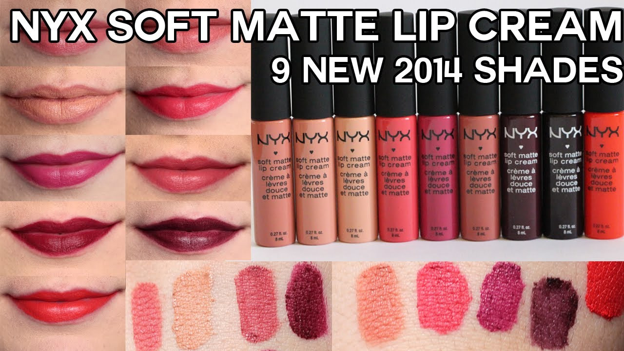 Nyx Soft Matte Lip Cream Swatches
 NEW NYX Soft Matte Lip Creams for 2014 Swatches & Review