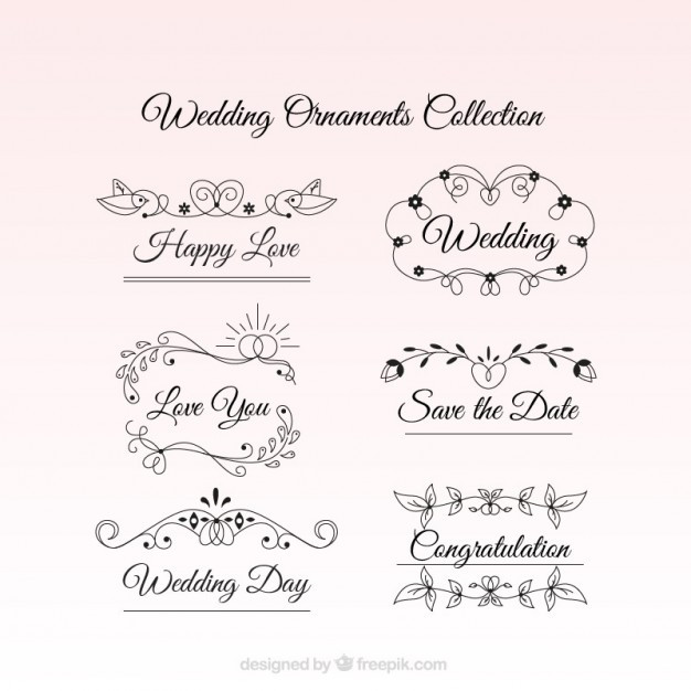 Ornamente Hochzeit
 Hochzeit Ornamente mit einer emotionalen Text