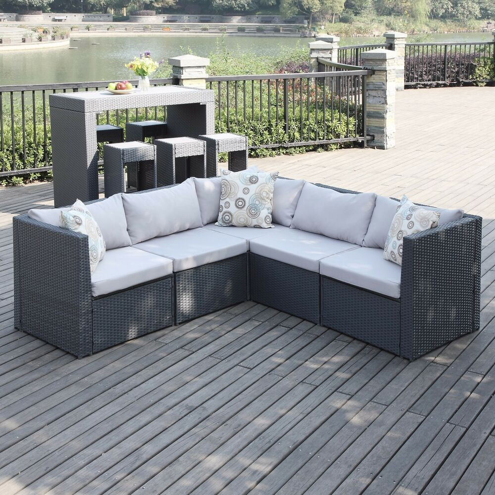 Outdoor Sofa
 5 Piece Patio Sectional Furniture Seating Indoor Outdoor