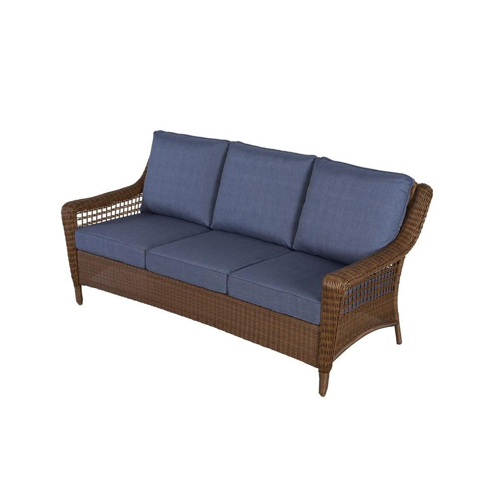 Outdoor Sofa
 Hampton Bay Spring Haven Brown All Weather Wicker Outdoor