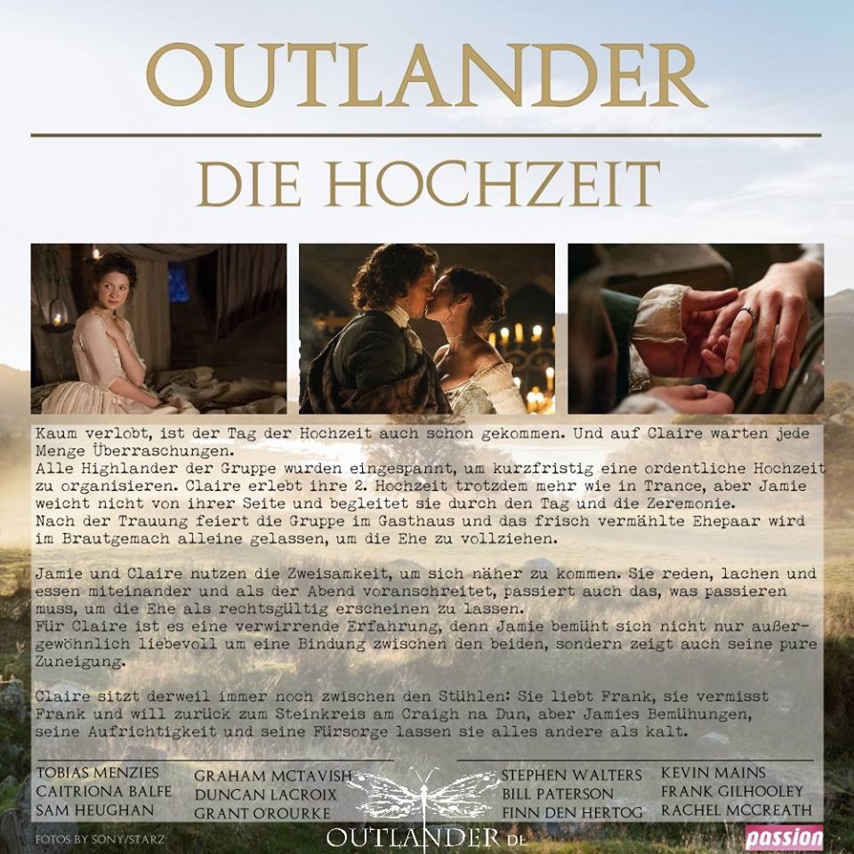 Outlander Hochzeit
 Zusammenfassung Folge 7 – The wedding Die Hochzeit