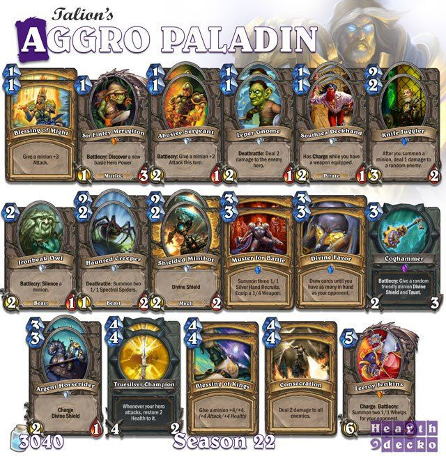 Paladin Deck Hearthstone
 47 best Hearthstone Paladin Decks images on Pinterest