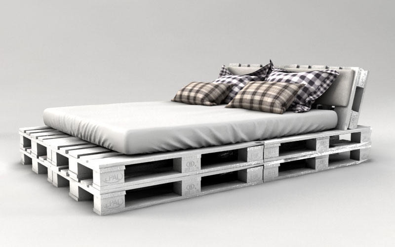 Paletten Bett
 Palettenbett bauen ganz einfach Hier 2 praktische