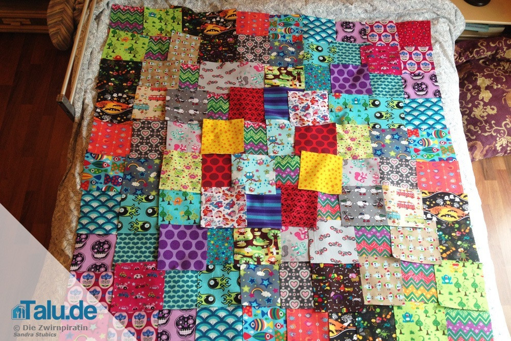 Patchwork Decke
 Patchworkdecke nähen kostenlose DIY Anleitung Talu