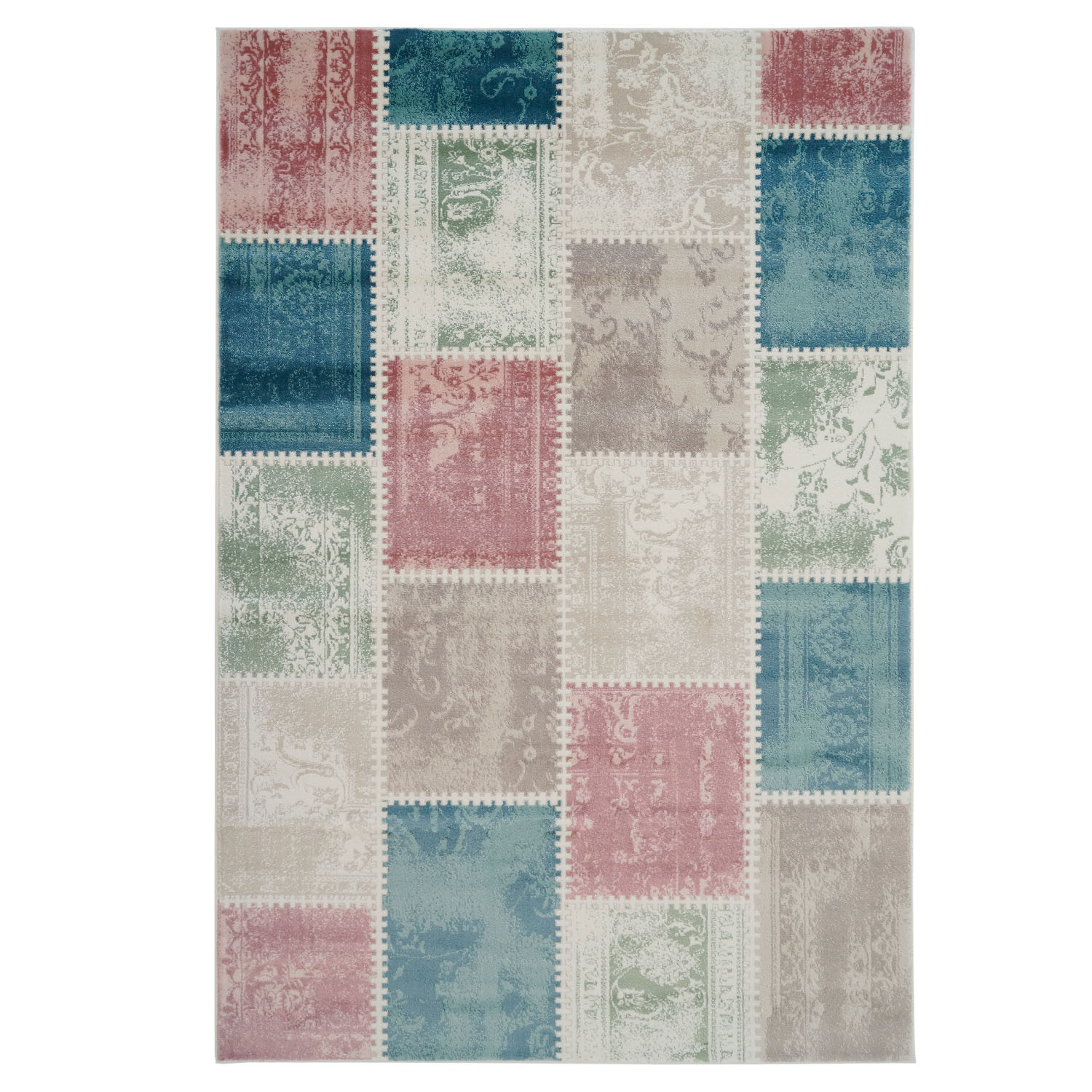 Patchwork Teppich
 Patchwork Teppich Inspiration Stamp Pastellfarben