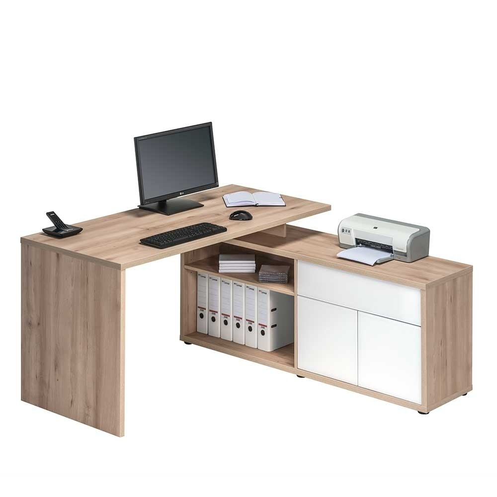 Pc Schreibtisch
 PC Schreibtisch Peace mit Regal Buche Weiß Hochglanz