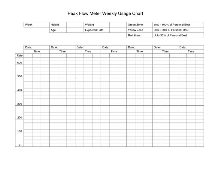 Peak Flow Werte Tabelle
 Printable Peak Flow Chart