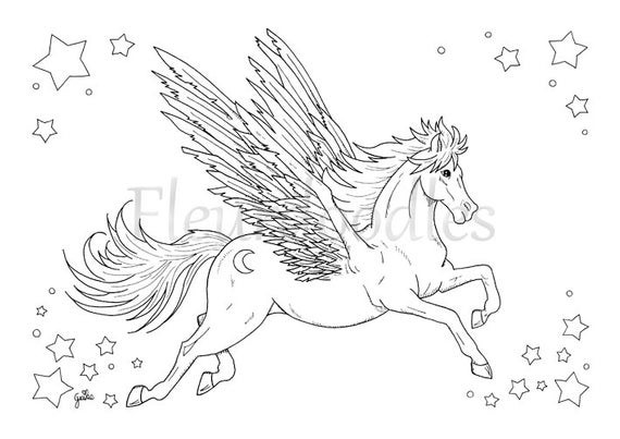 Pegasus Ausmalbilder
 Pegasus Malseite für Erwachsene Pferde Malseiten von