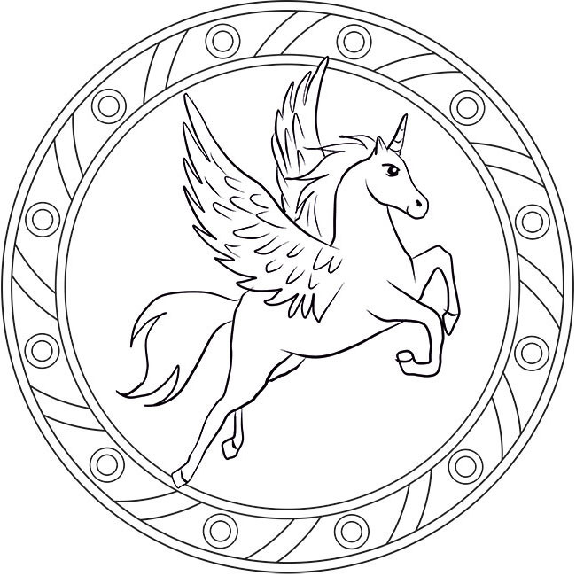 Pegasus Ausmalbilder
 Pegasus Kostenloses Mandala Ausmalbild