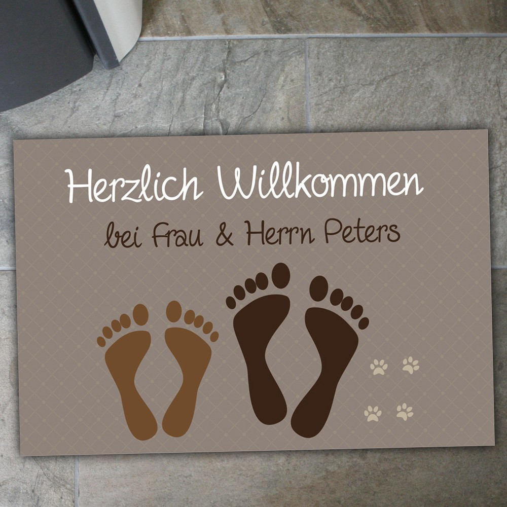 Personalisierte Fußmatte Hochzeit
 Personalisierte Fußmatte "Füße & Pfoten"