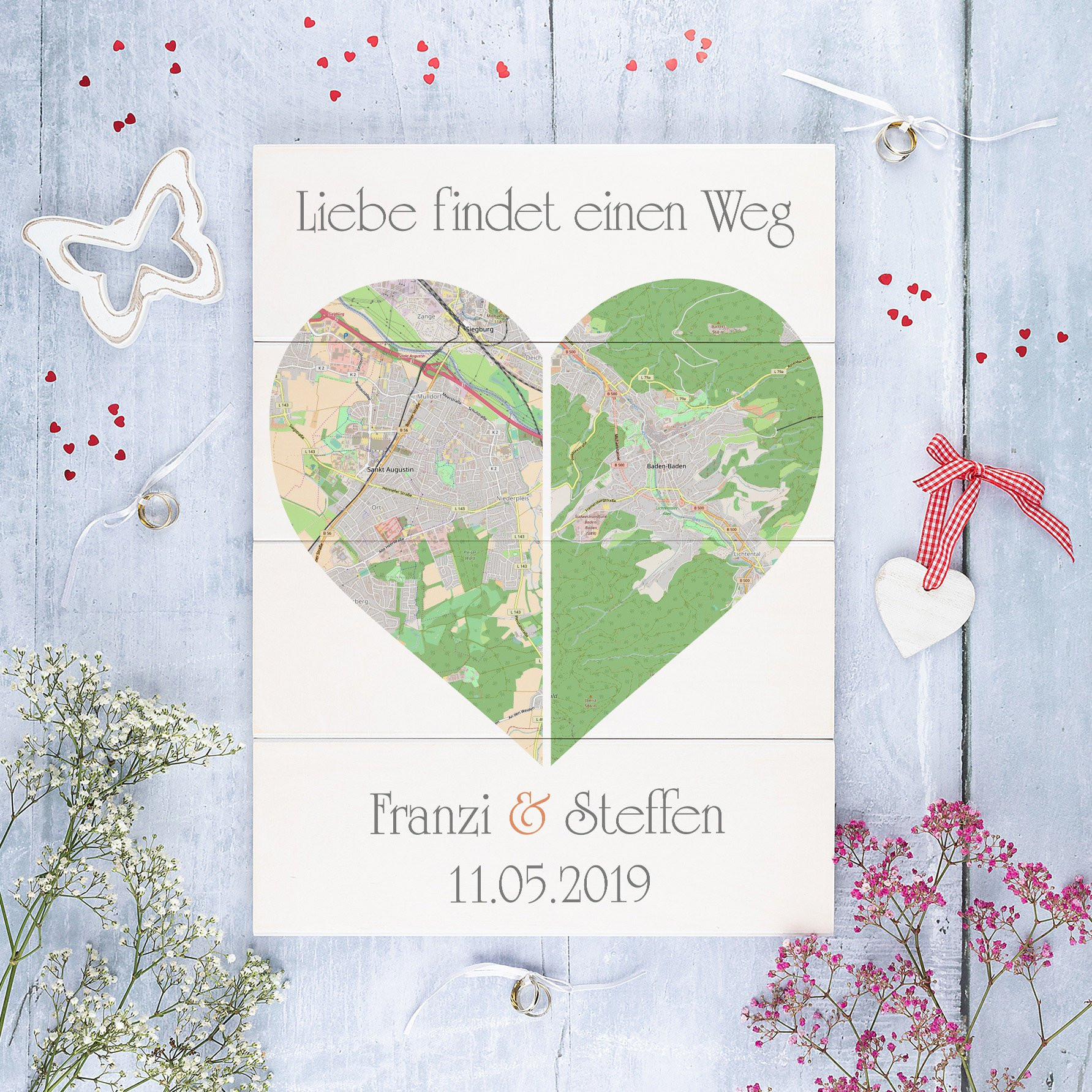 Personalisierte Geschenke Hochzeit
 Personalisierte Geschenke Hochzeit Liebe findet einen Weg