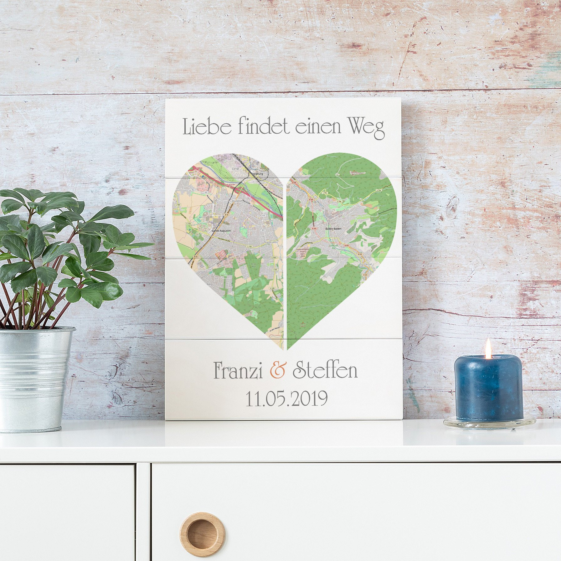 Personalisierte Geschenke Hochzeit
 Personalisierte Geschenke Hochzeit Liebe findet einen Weg