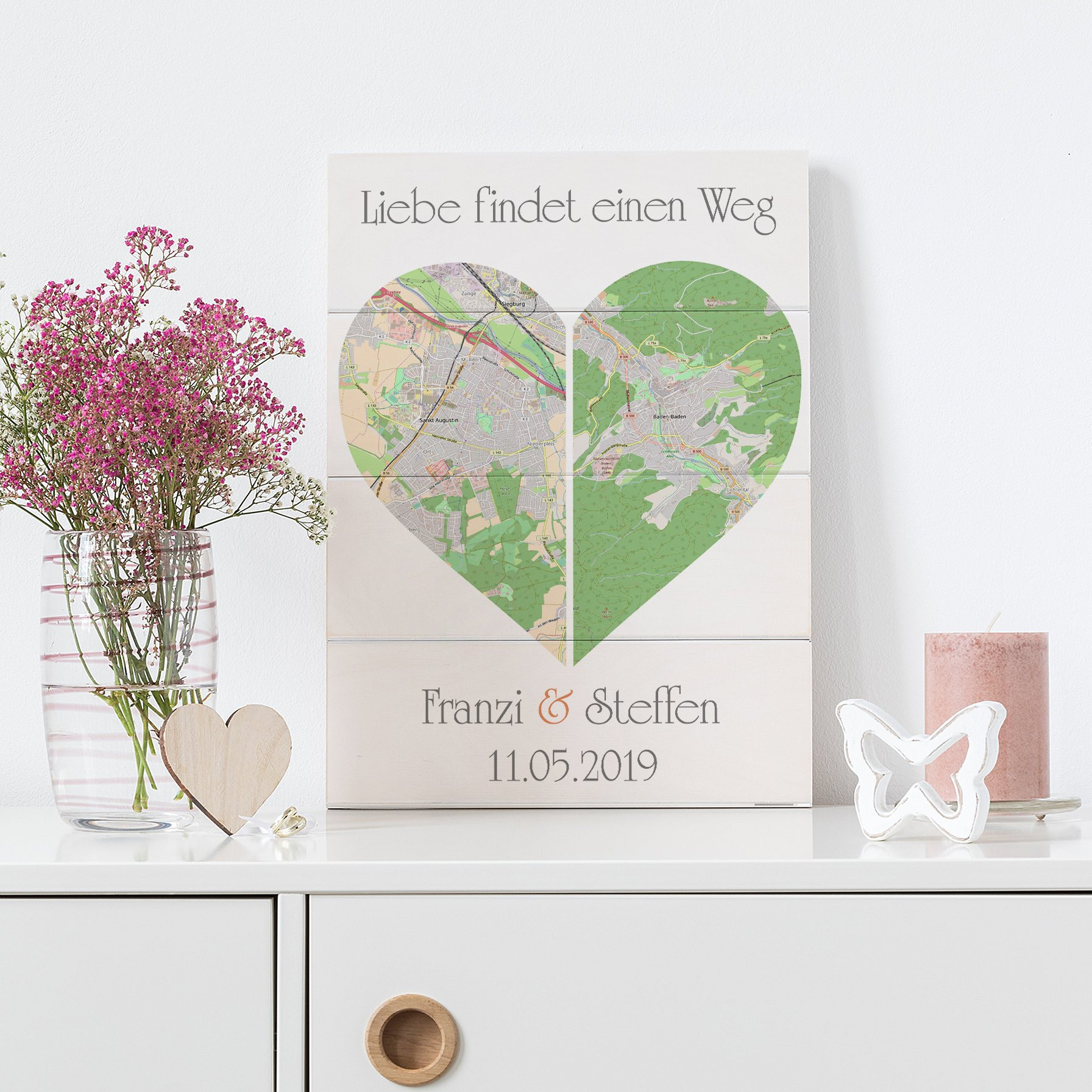 Personalisierte Geschenke Hochzeit
 Personalisierte Geschenke Hochzeit Liebe findet einen Weg