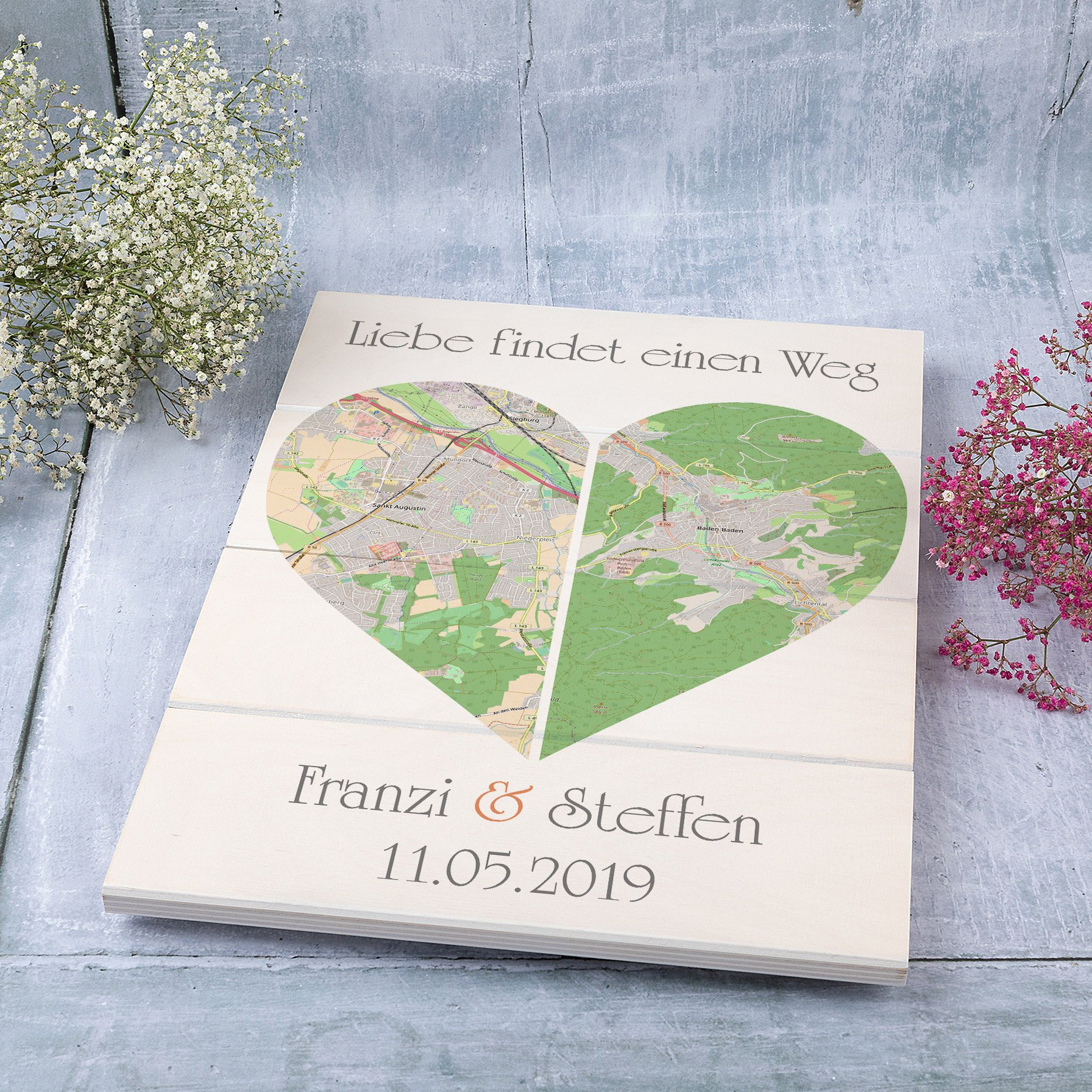 Personalisierte Geschenke Hochzeit
 Personalisierte Geschenke Hochzeit Liebe findet einen Weg