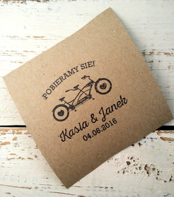 Personalisierte Stempel Hochzeit
 Personalisierte Hochzeit Stempel 50 x 50 Tandem Fahrrad