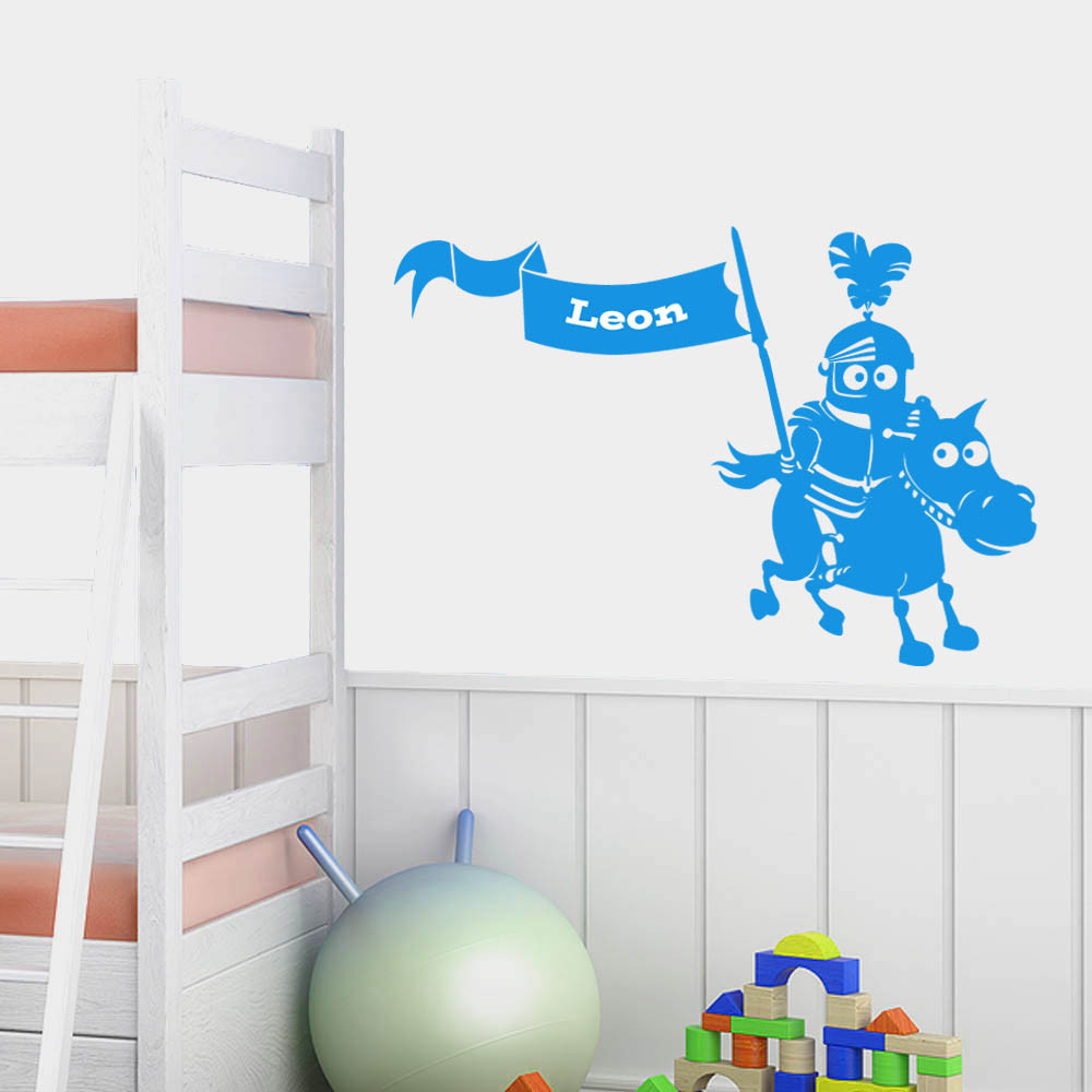 Pferd Für Kinderzimmer
 Wandtattoo RI05 Ritter und Pferd mit Wunschnamen für das