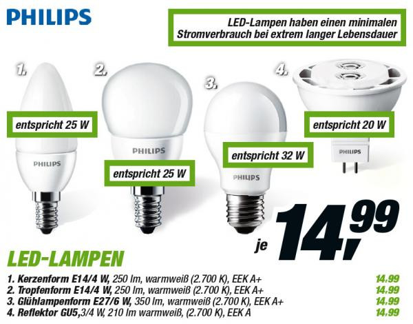 Philips Led Lampen
 Philips LED Lampen von toom ansehen