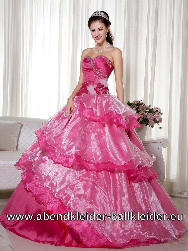 Pinkes Hochzeitskleid
 Pinkes Wolumen Sissi Kleid Ballkleid Abendkleid line