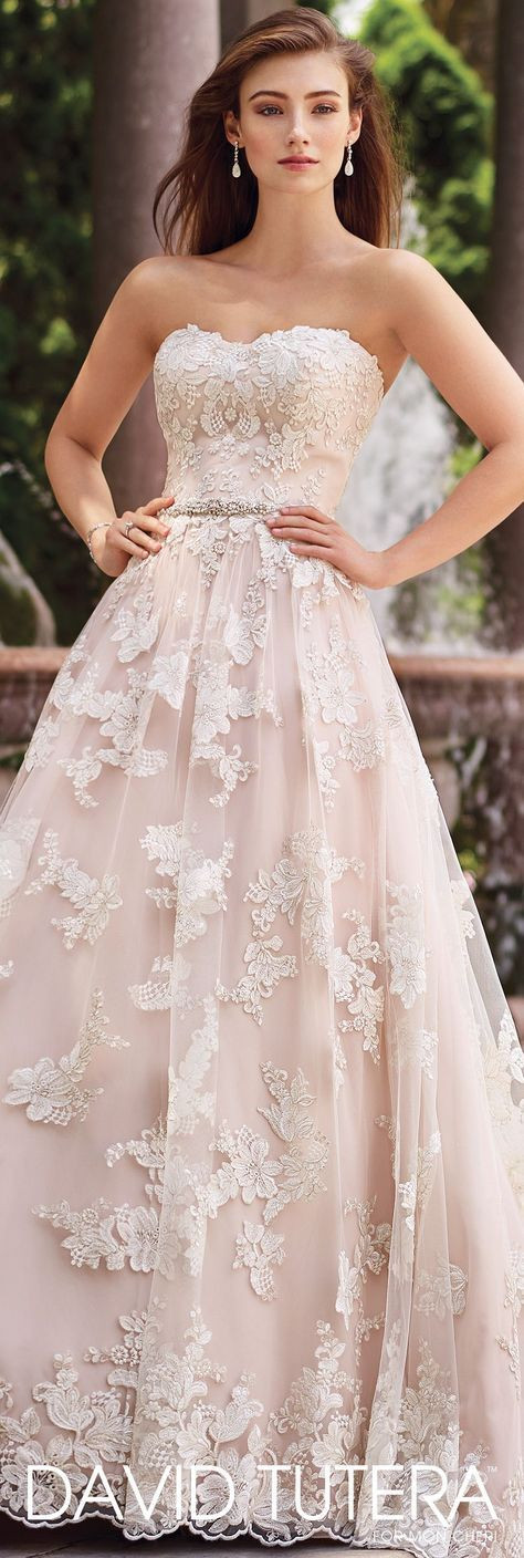 Pinkes Hochzeitskleid
 David Tutera for Mon Cheri Spring 2017 Collection Style