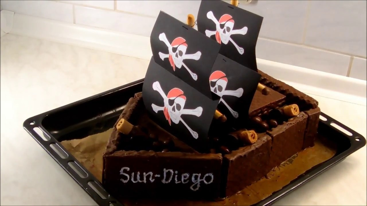 Piratenschiff Kuchen
 Piratenschiff Torte zum Kindergeburtstag Einfach super