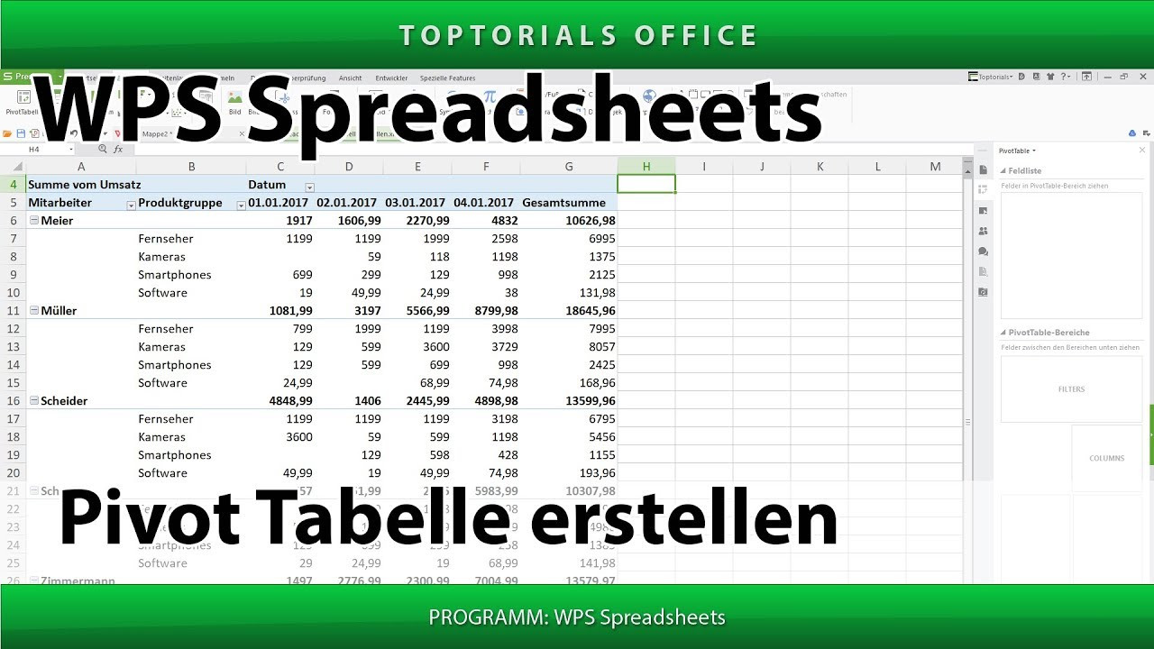 Pivot Tabelle Erstellen
 Pivot Tabelle erstellen WPS Spreadsheets