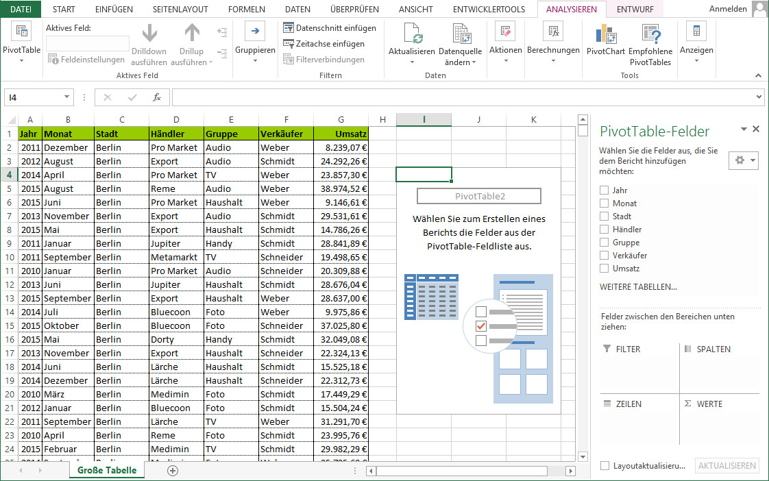 Pivot Tabelle Excel
 Excel Pivot Tabelle am Bespiel erklärt traens