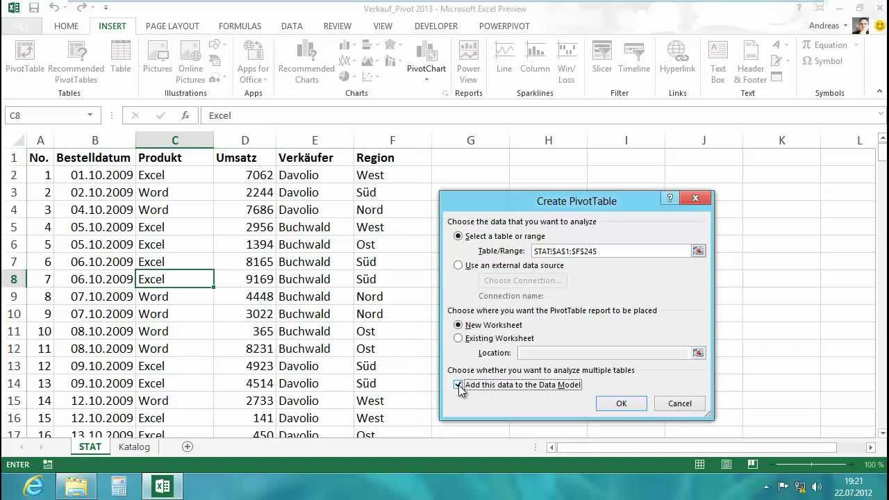 Pivot Tabelle Excel
 Excel 2013 Neu in Pivot Tabellen verknüpfen