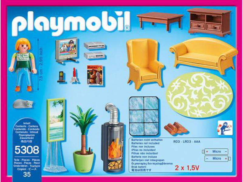 Playmobil Wohnzimmer
 Wohnzimmer mit Kaminofen PLAYMOBIL Dollhouse