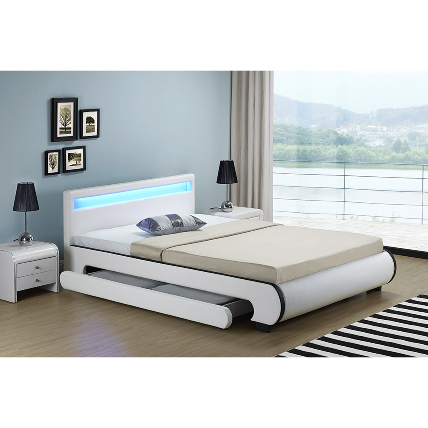 Polsterbett Mit Bettkasten
 Polsterbett Bilbao mit Bettkasten 140 x 200 cm weiß