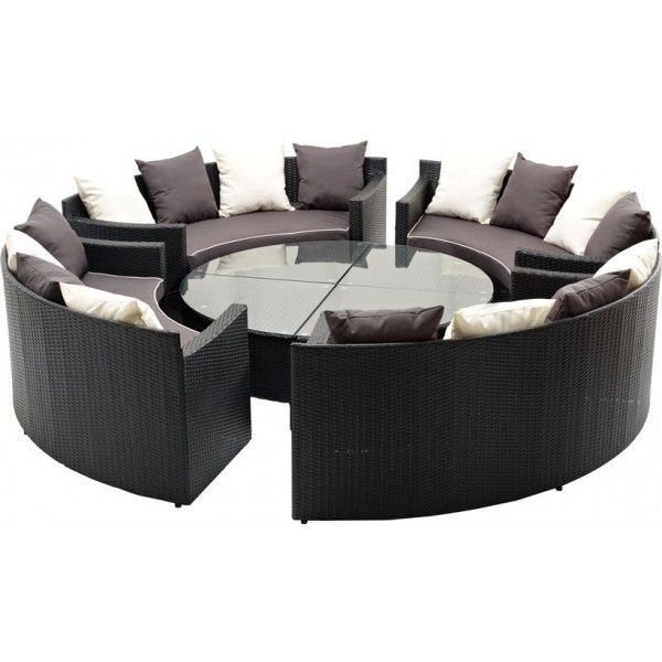 Polyrattan Sofa
 Luksus Lounge sofa sæt polyrattan havemøbler i 8 dele