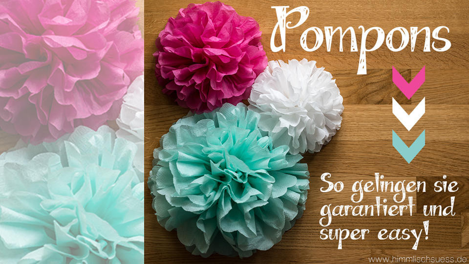 Pompoms Hochzeit
 Pompoms basteln perfekte Deko für Hochzeit