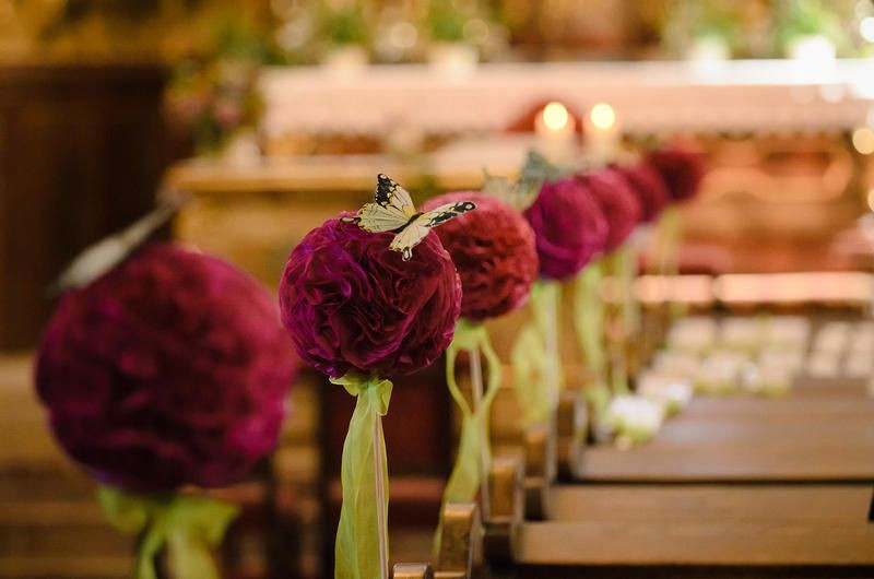 Pompoms Hochzeit
 Pom Poms am Stiel Kirchendeko Blumendeko