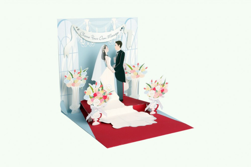 Pop Up Karte Hochzeit
 Pop Up 3D Hochzeit Grußkarte PopShot Brautpaar Glückwunsch