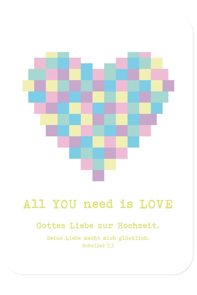 Postkarte Hochzeit
 Postkarte Hochzeit All you need is love