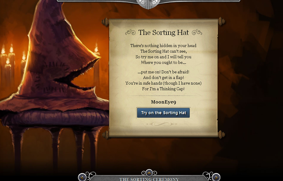 Pottermore Haus Test
 Pottermore Redesigns HARRY POTTER Sorting Hat Quiz The