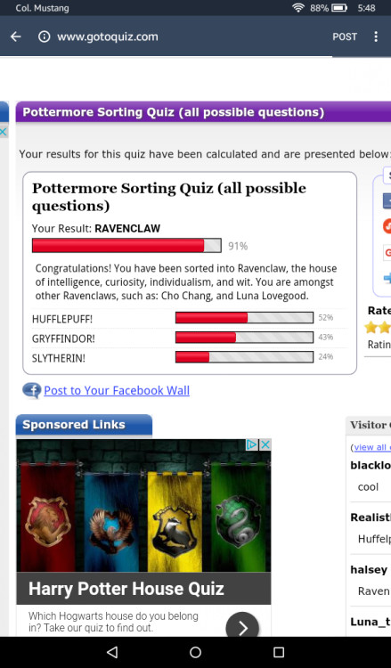 Pottermore Haus Test
 pottermore test