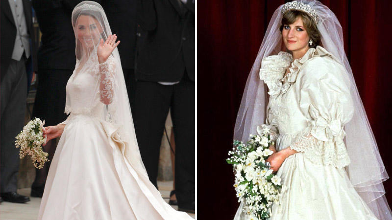 Prinzessin Kate Hochzeitskleid
 Kate Middleton oder Diana Wer trug das schönere Kleid